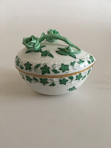 Herend Ungarsk Chinese Bouquet / Grandida Tupini Roma Grøn Sukkerskål