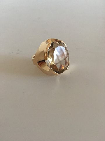Georg Jensen 18K Guld Ring No 812 med Røgfarvet Quartz