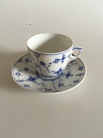 Royal Copenhagen Musselmalet Riflet Kaffe Kop og Underkop No. 80
