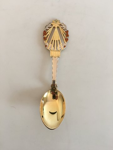 A. Michelsen Juleske 1922 Forgyldt Sterling Sølv med Emalje.