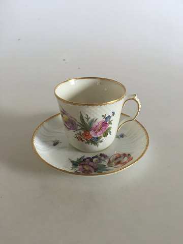 Royal Copenhagen Fuld Saksisk Blomst Kop og Underkop No 4/1546