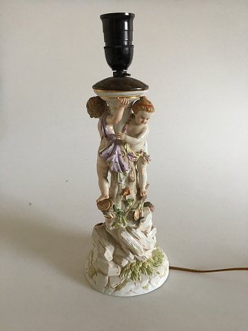 Meissen Lampe med figurer