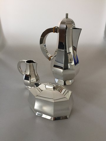 Wiwen Nilsson Sterling Sølv Kaffe set med Kaffekande, Flødekande og sukkerskål