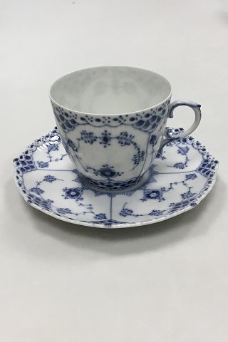 Royal Copenhagen Musselmalet Helblonde Kaffekop og Underkop No. 1035
