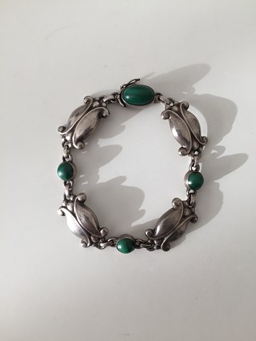 Georg jensen Sterling Sølv Armbånd med Grøn agat No 11 fra 1915-1930