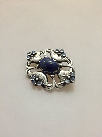 Georg Jensen Sterling Sølv Broche med Lapis Lazuli og Månesten No 173