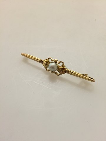 Georg Jensen 14K Guld Broche med Perle No 110