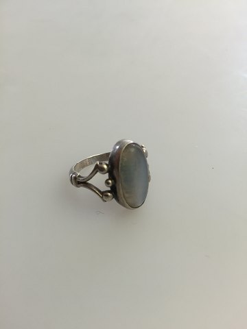 Georg Jensen Sterling Sølv Ring No 8 med Månesten