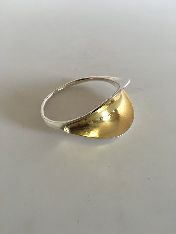 Hans Hansen Sterling Sølv Armring, Forgyldt