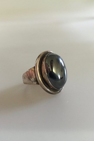 Georg Jensen Sterling Sølv Ring No 46A med Hæmatit Sten