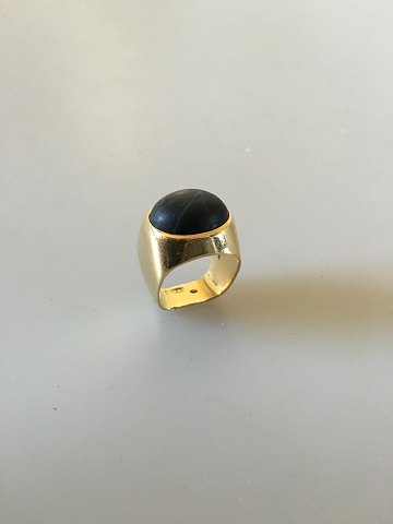 Georg Jensen 18K Guld Ring med Falkeøje.