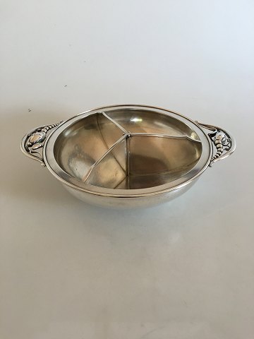 Georg Jensen Sterling Sølv Tredelt Magnolia Skål No 2E