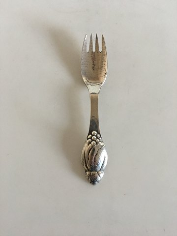 Evald Nielsen No 6 Spork Gaffel i Sølv