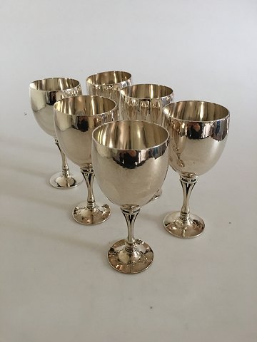 Georg Jensen Sterling Sølv Harald Nielsen Vinbæger no.532B (Hvidvin). Sæt på 6 
stk.
