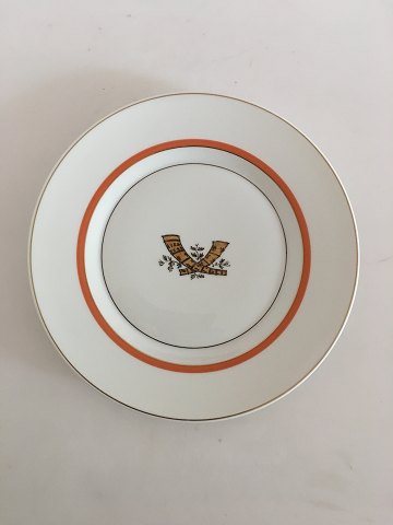 Royal Copenhagen Guldhornene med Orange Kant Middagstallerken No 883/9586