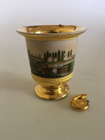 Royal Copenhagen Empire Lion Kop med motiv af København fra 1820-1850.