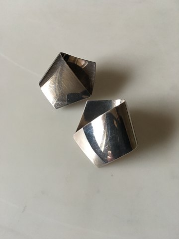 Georg Jensen Sterling Sølv Moderne Pentagon Formede Øreklips No 202