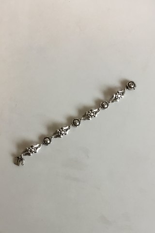 Georg Jensen Sterling Sølv Armbånd med Blomster Ornament No 18