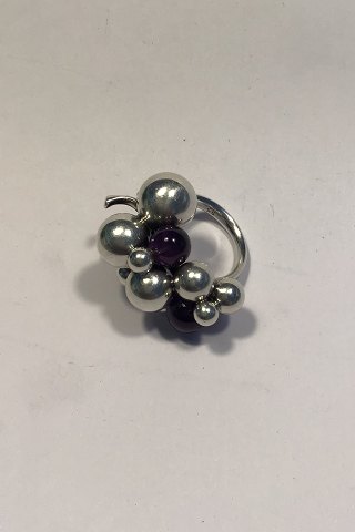 Georg Jensen Sterling Sølv Ring Moonlight Grapes med Onyx (stor)