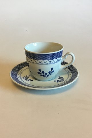 Royal Copenhagen/Aluminia Blå Tranquebar Kaffekop og underkop No 11/956