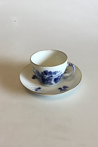 Royal Copenhagen Blå Blomst med Guldkant Kaffekop og underkop No 1549