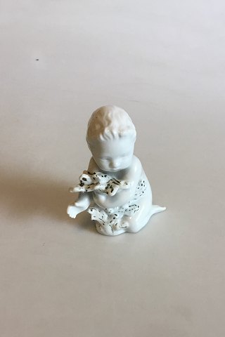 Bing & Grøndahl Blanc de Chine Figur af Havbarn med tang No 2266