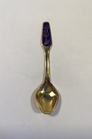 Meka Sterling Sølv forgyldt Juletheske 1979.