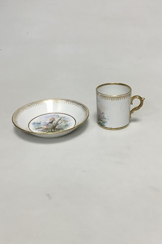 Gustafsberg. Flot håndmalet Porcelænskop og -underkop.