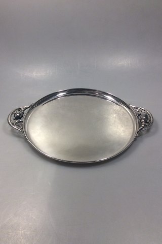 Georg Jensen Sterling Sølv Magnolia Rund Bakke med håndtag No 2AB