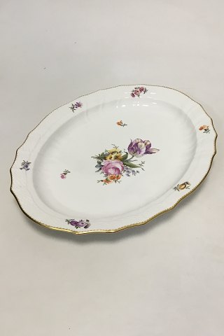 Royal Copenhagen Fuld Saksisk Blomst Stort ovalt fad No 1557