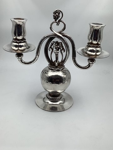 Georg Jensen Sterling Sølv Toarmet Lysestage No 324.