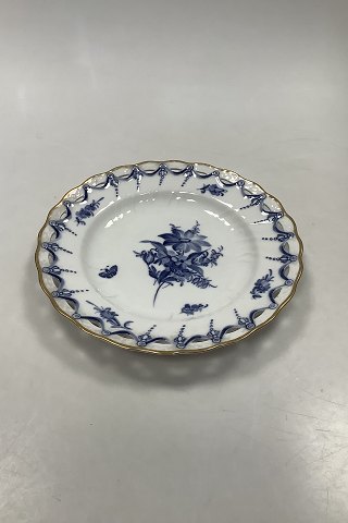 Antique Royal Copenhagen Blue Flower Curved Pierced Plate with Gold
