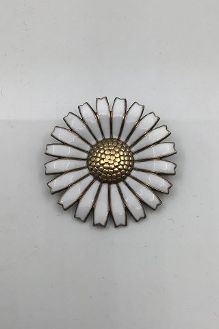 A. Michelsen Forgyldt Sterling Sølv Marguerit Broche