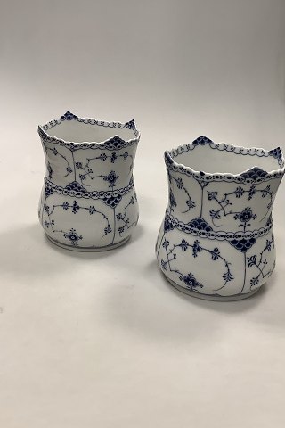 Pair Royal Copenhagen Musselmalet Halvblonde Sellerikrukker / vases No 627