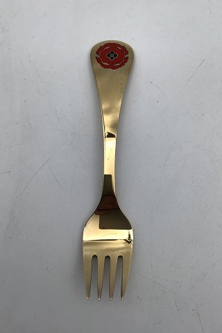 Georg Jensen Annual Fork 1994 Gilt Sterling Silver with enamel.