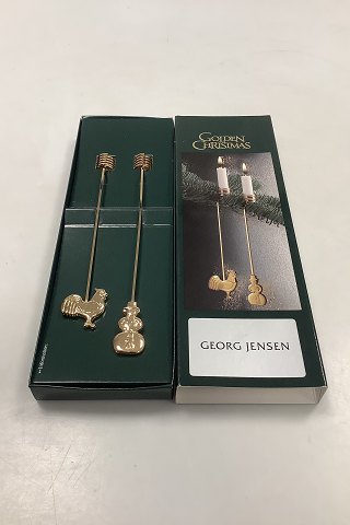 Georg Jensen Golden Christmas Lyseholder - Snemand og Hane 1999