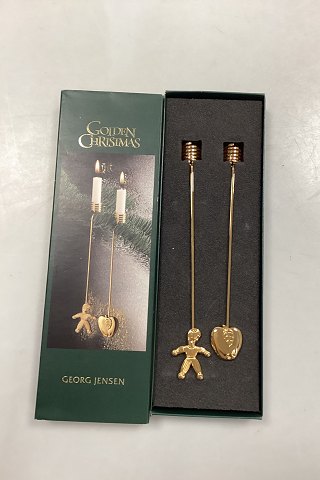 Georg Jensen Golden Christmas Lyseholder - Garnnisse og Æble 2001