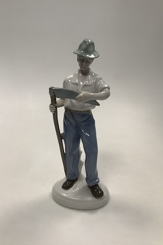 Tysk Porcelænsfigur Carl Scheidig Gräfenthal Mand med le