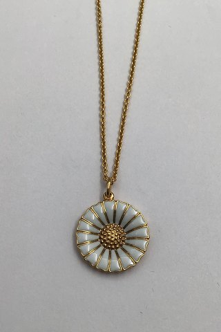 Georg Jensen Forgyldt Sterling Sølv Halskæde med Margueritvedhæng