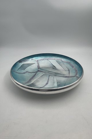 Georg Jensen Sterling Sølv Emalje Skål af Inger Hanmann fra 1986