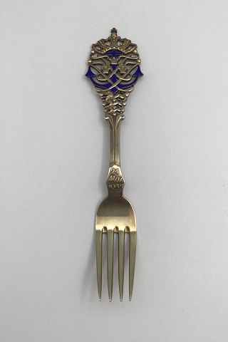 Anton Michelsen Mindegaffel Forgyldt Sterling Sølv 1935