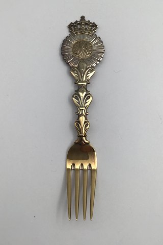 Anton Michelsen Mindegaffel  Forgyldt Sterling Sølv 1921