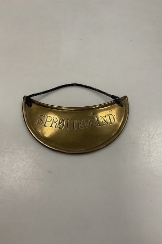 Antik Dansk Brandmandsskilt Sprøitemand