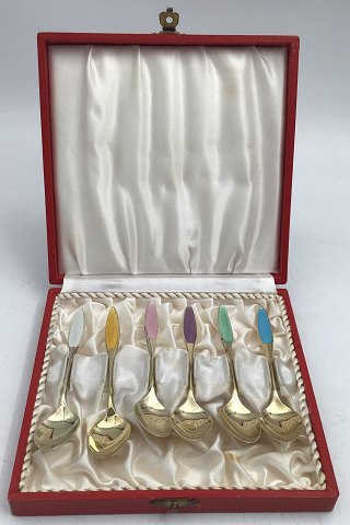 Frigast Sterling Sølv/Emalje Moccaskeer Forgyldt(6)