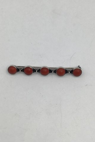 Hans Hansen Sterling Sølv Broche (Koral)