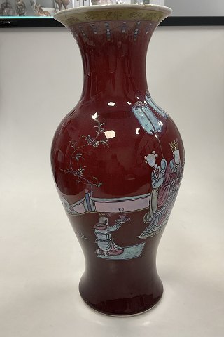 Orientalsk Kinesisk Vase i sang de boeuf samt med dekoration