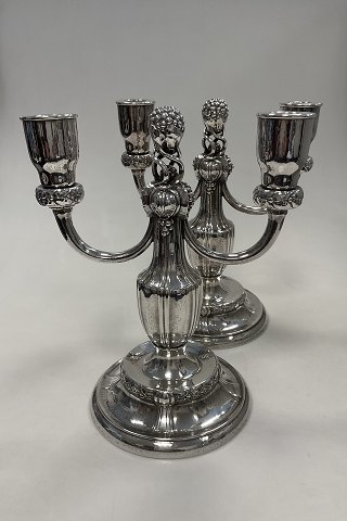 Par Georg Jensen Sterling Sølv 2-armet Lysestager No. 212