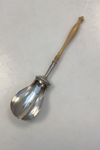 Dansk Provins sølv sukker ske med horn håndtag