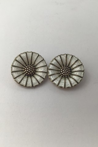 A. Michelsen Sterling Sølv Marguerit Øreclips