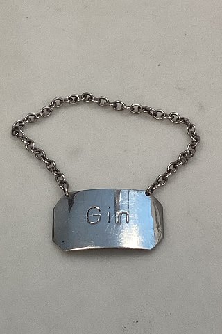 Dansk "Gin" Sterling sølv Flaske mærkat 925S